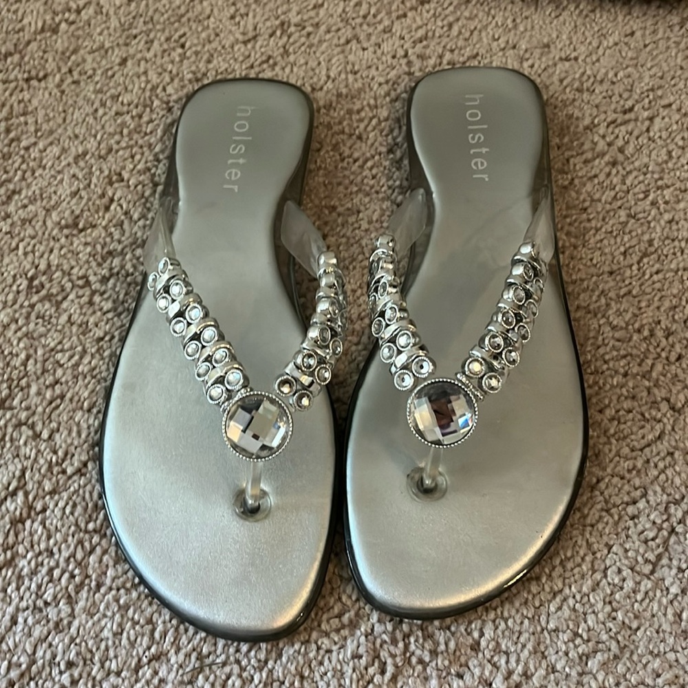 Holster jeweled flip-flops